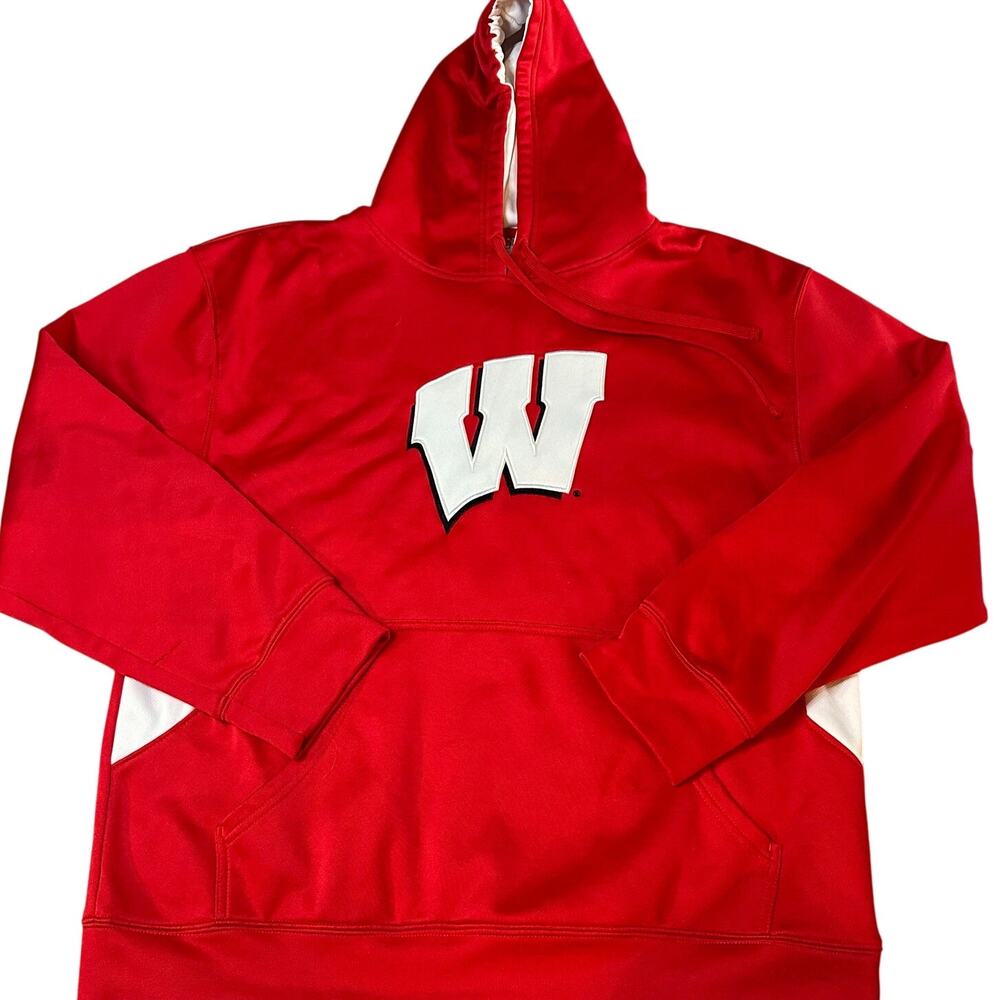 Proedge Red/White Univ. of Wisconsin Badgers Hoodie- L